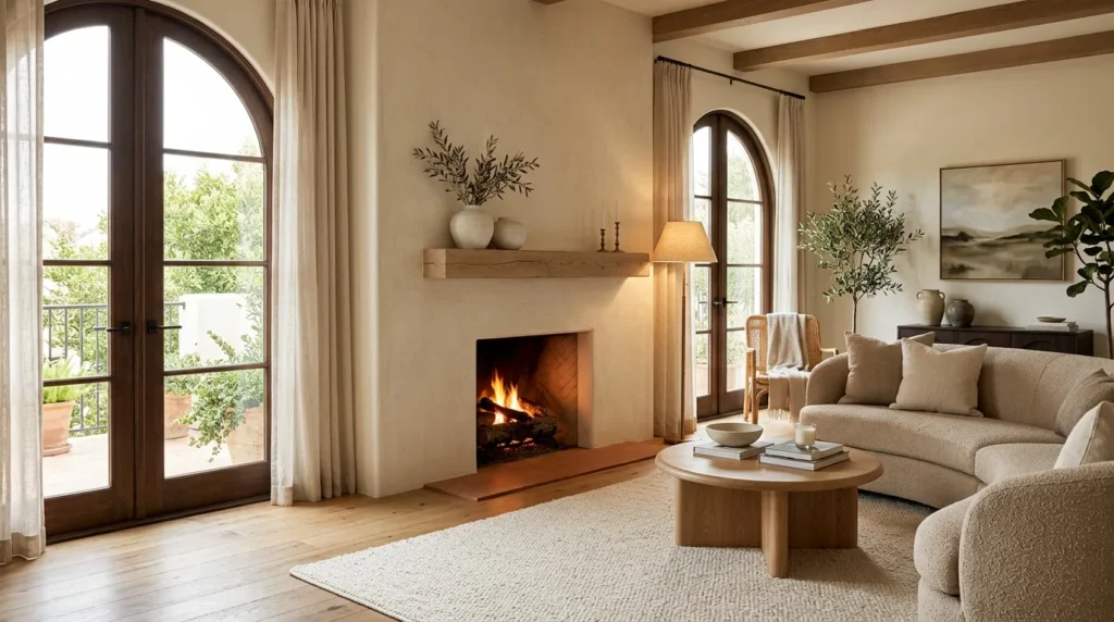 Arched Fireplace Nook