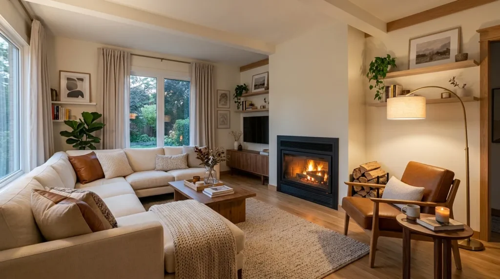 Black Corner Fireplace