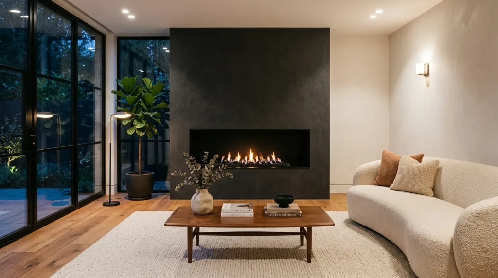 Black Fireplace Niche