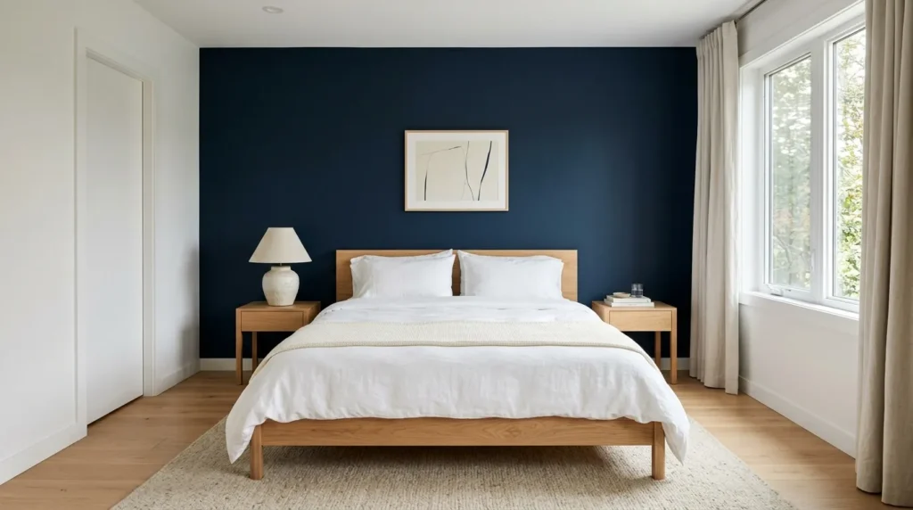 Blue Minimalist Bedroom