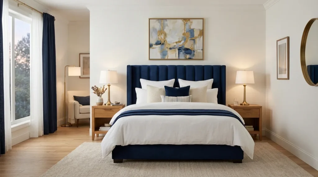 Blue Upholstered Bed