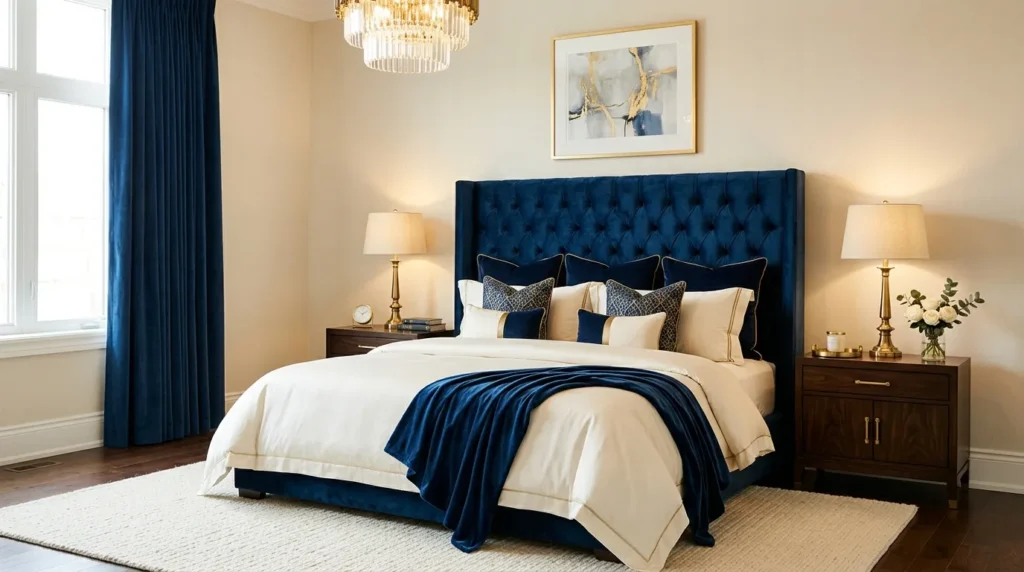 Blue Velvet Headboard