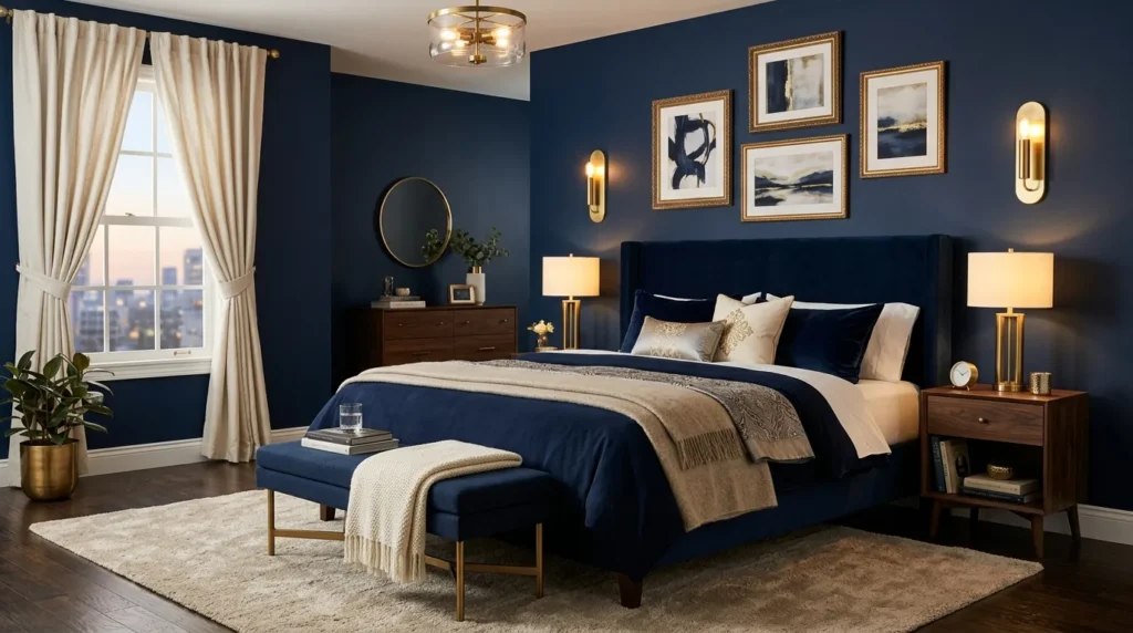 Blue and Brass Accents