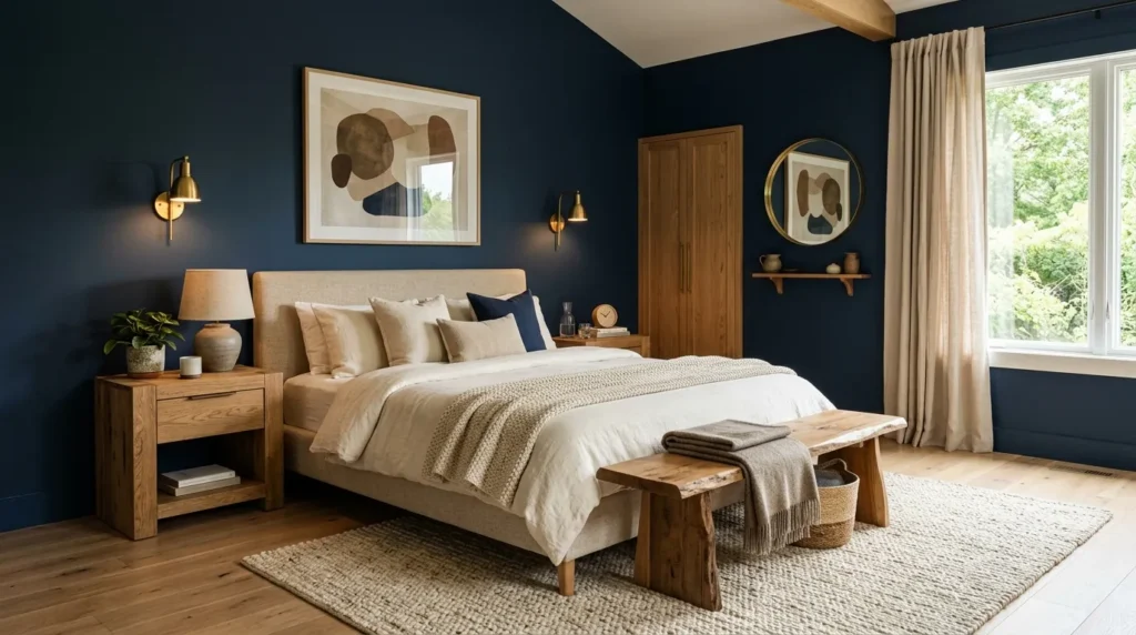 Blue and Wood Contrast
