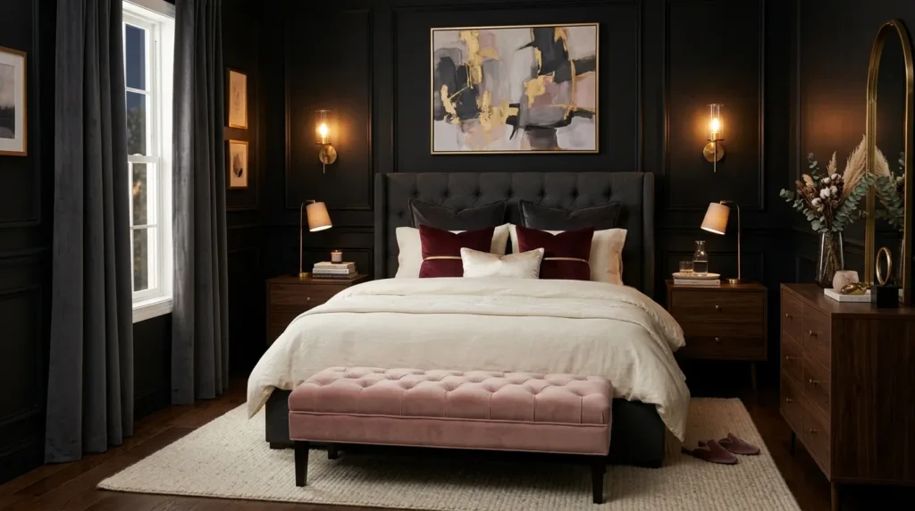 Blush Velvet Bench