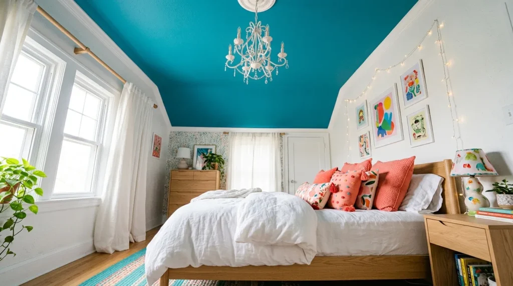Bold Turquoise Ceiling Accent
