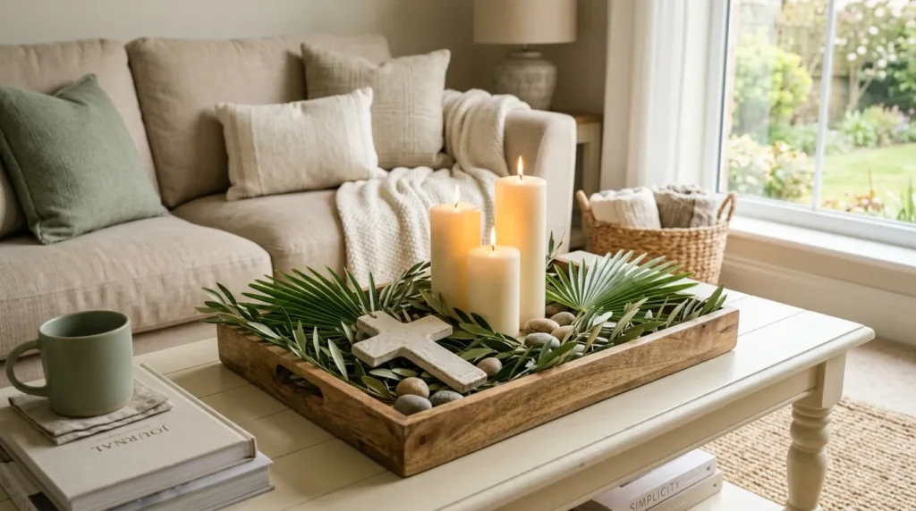 Candlelit Palm Tray