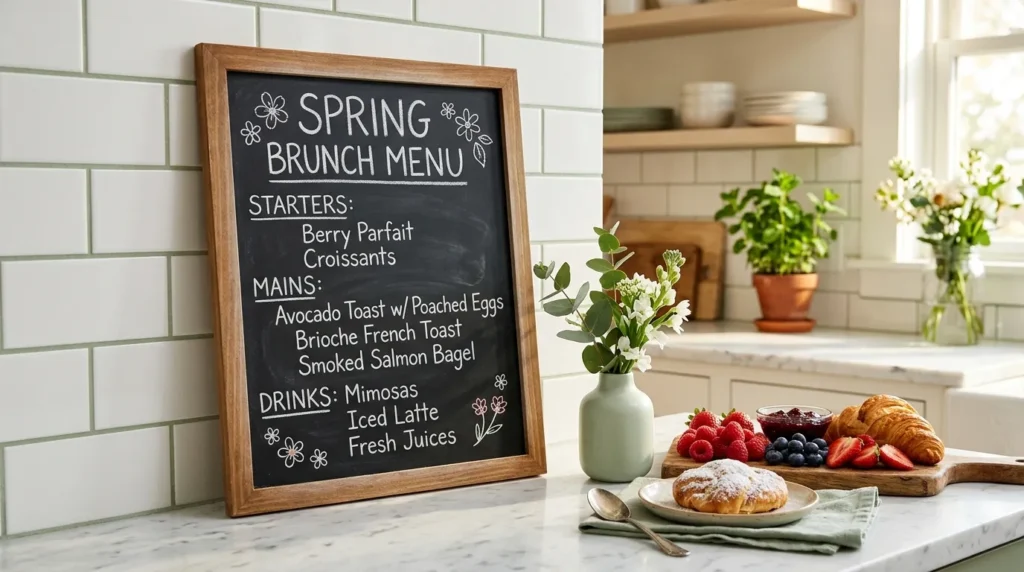 Chalkboard Menu for Spring Brunch