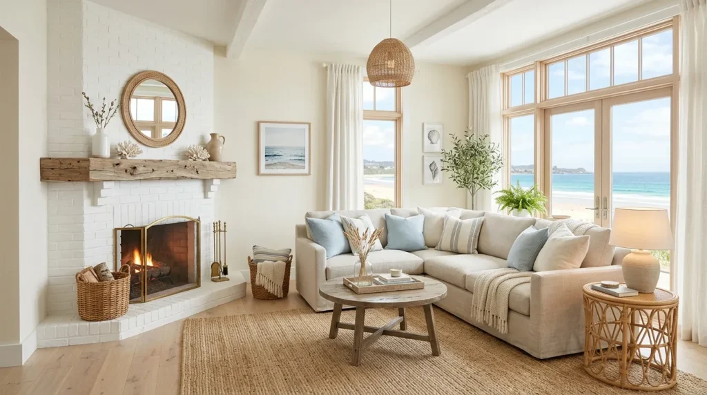 Coastal White Fireplace
