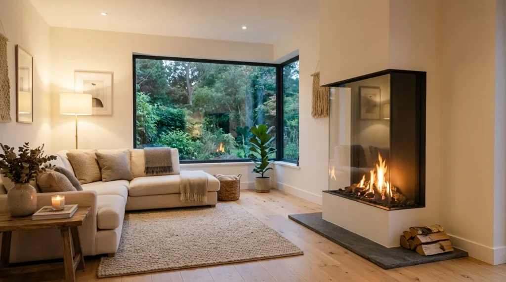 Corner Fireplace