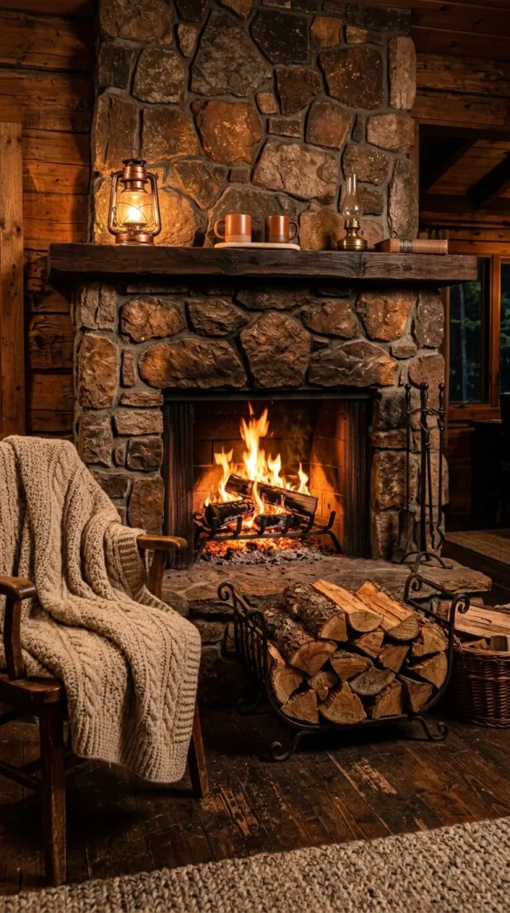Cozy Cabin Fireplace