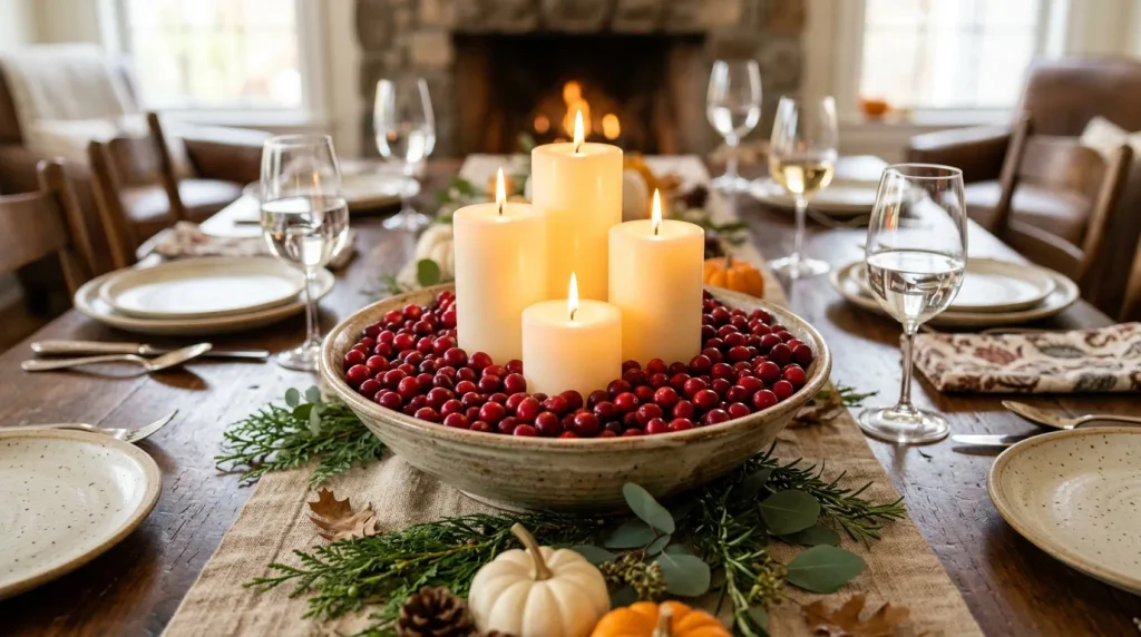 Cranberry Candle Bowl