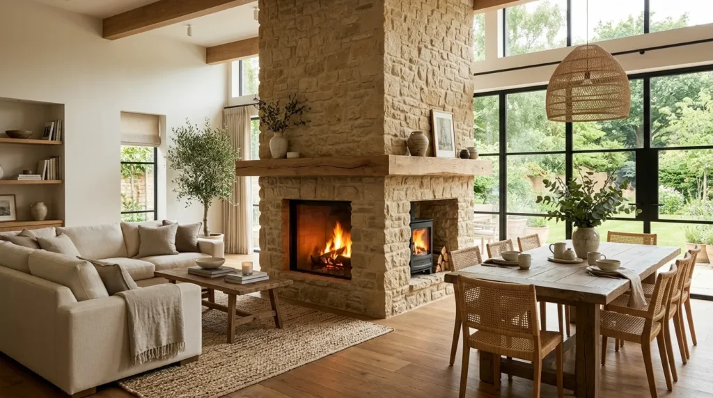 Double-Sided Fireplace