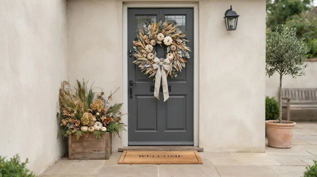 Neutral Pumpkin Wreath