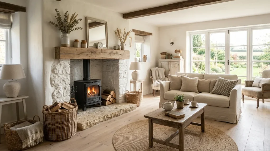 Farmhouse Stone Hearth