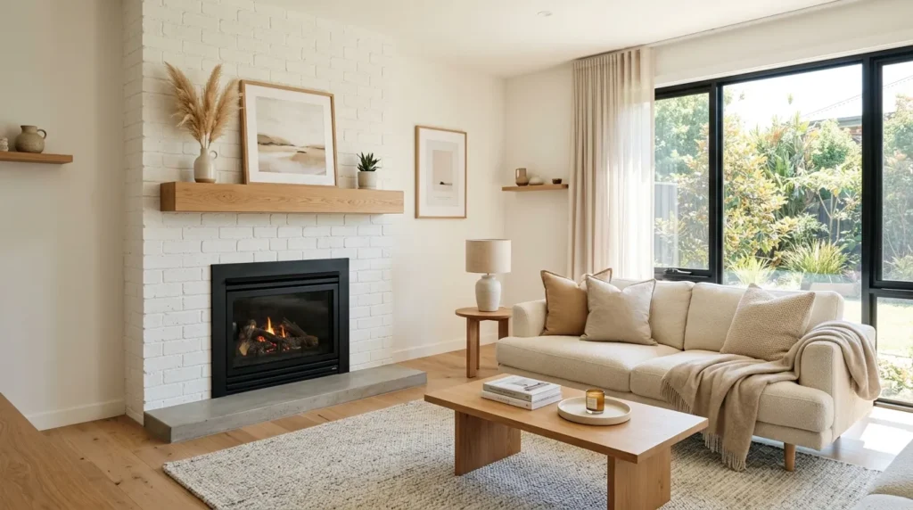 Floating Wood Mantel