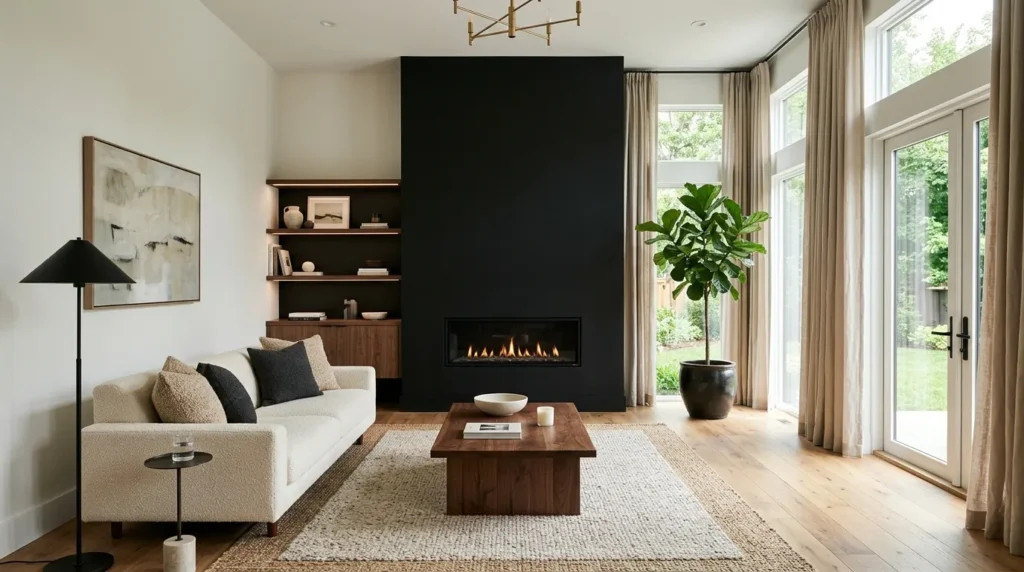 Floor-To-Ceiling Fireplace