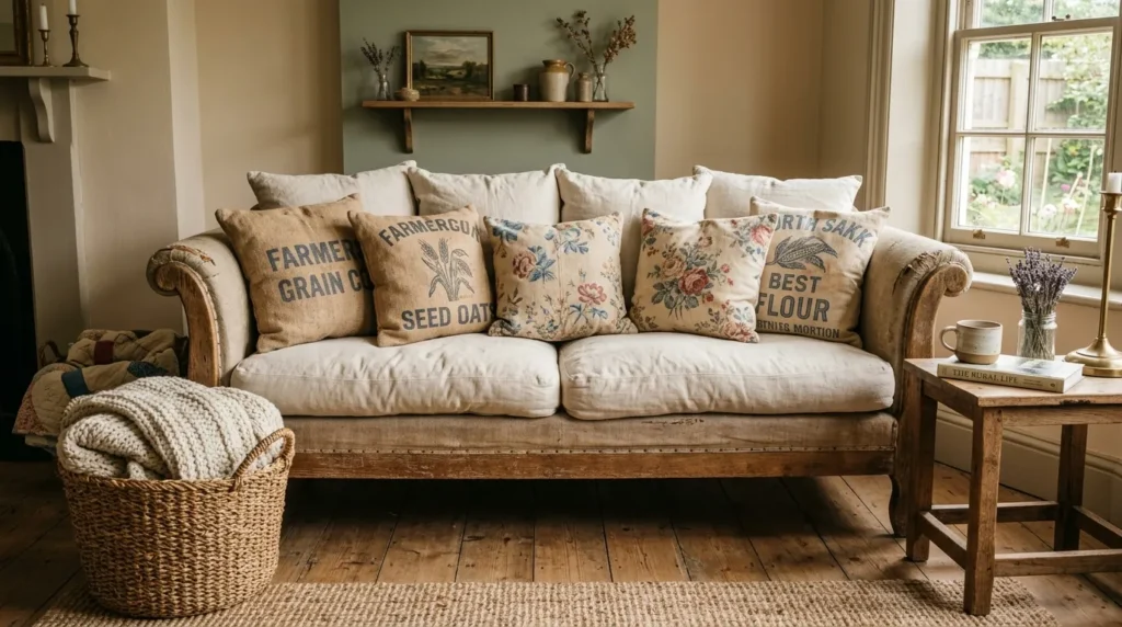 Floral Feed Sack Pillows