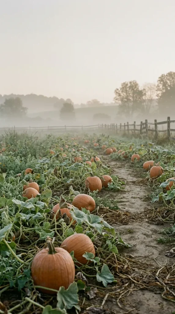 Foggy Pumpkin Patch