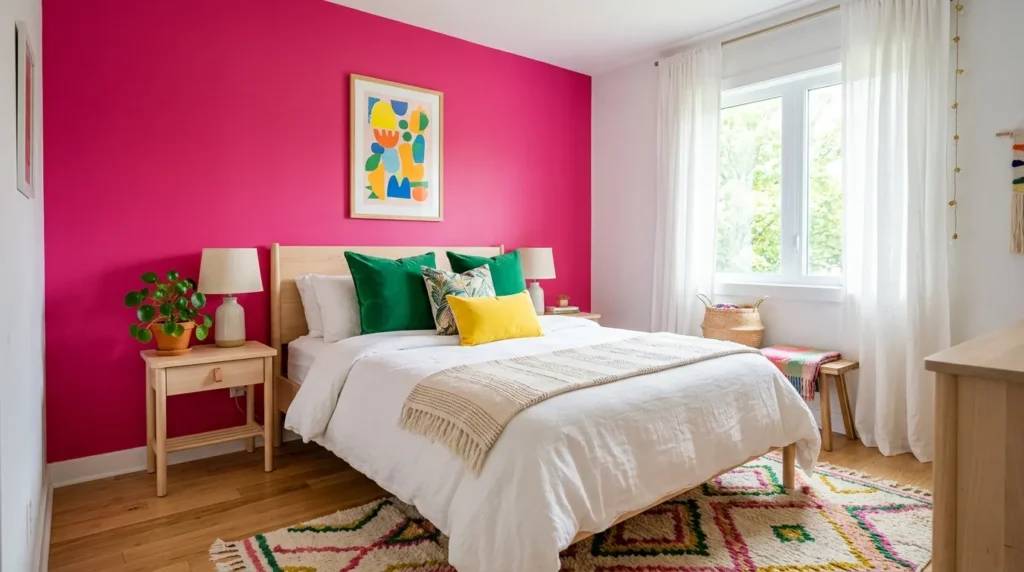 Fuchsia Pink Statement Wall