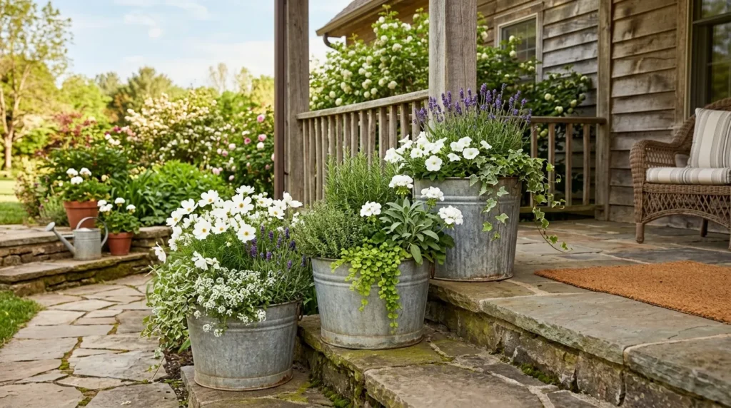 Galvanized Planter Trio