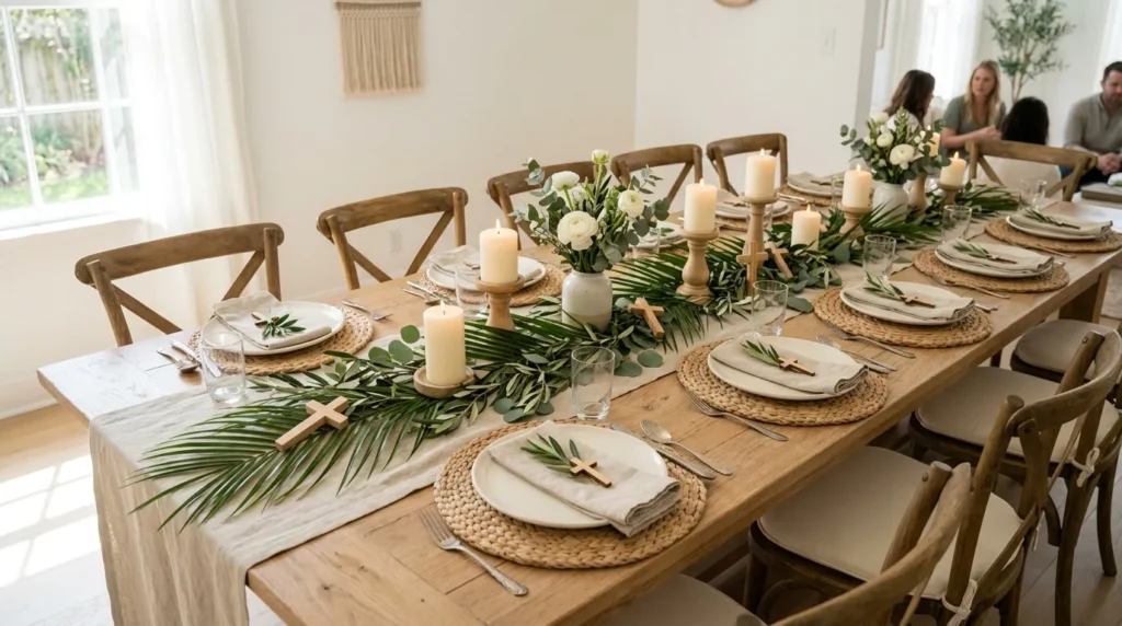 Green Palm Table Runner