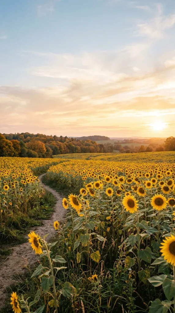 Harvest Sunflower Field