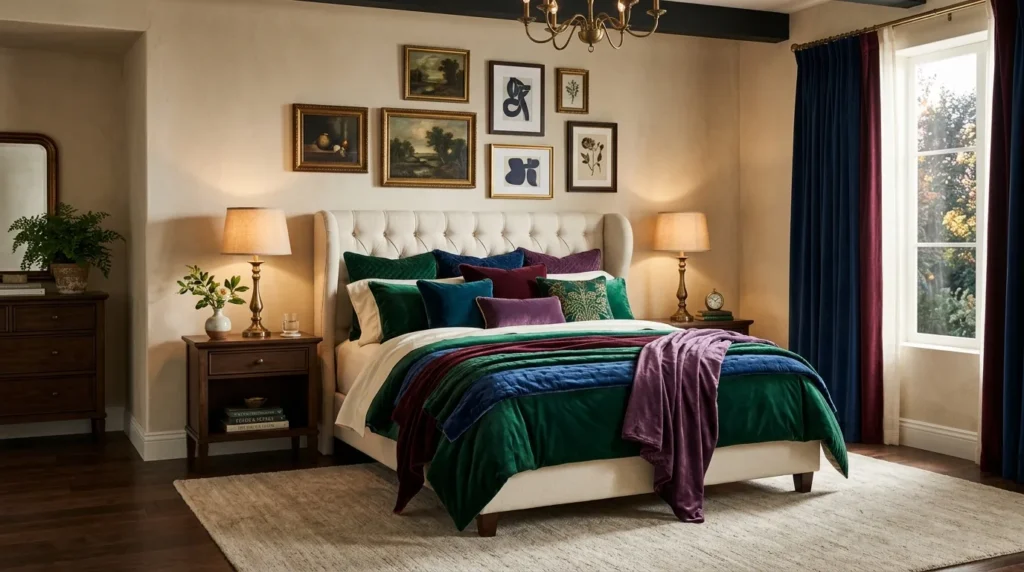 Jewel Tone Layered Bedding