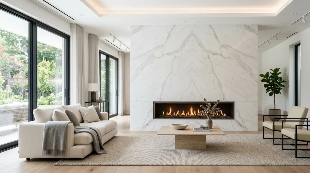 Marble Slab Fireplace