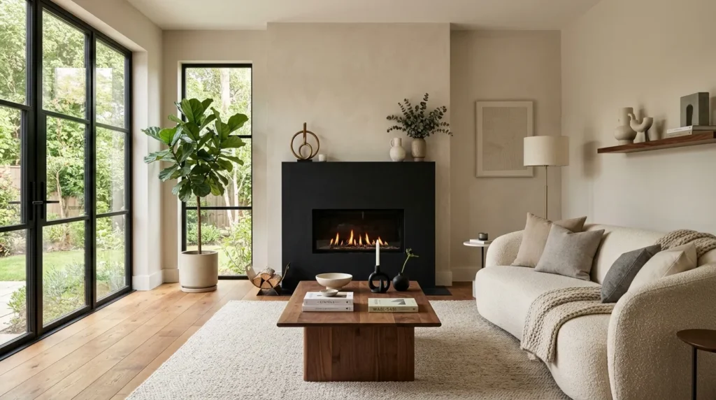 Matte Black Fireplace