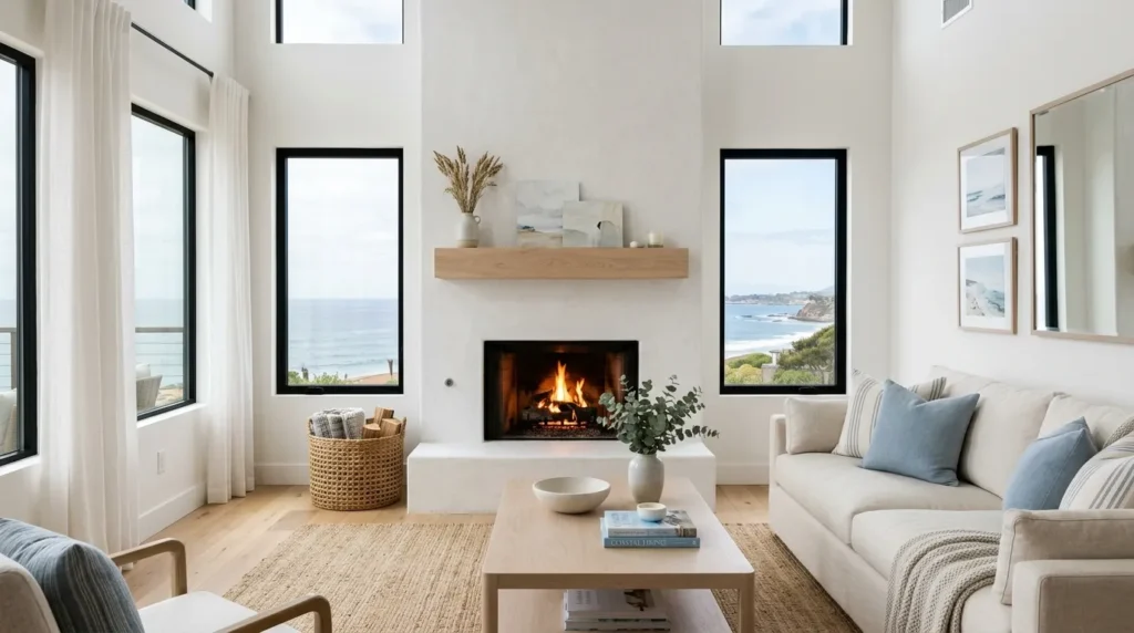 Minimal Coastal Fireplace