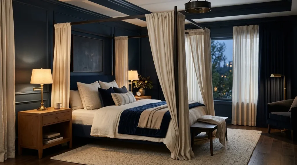 Navy Canopy Bed