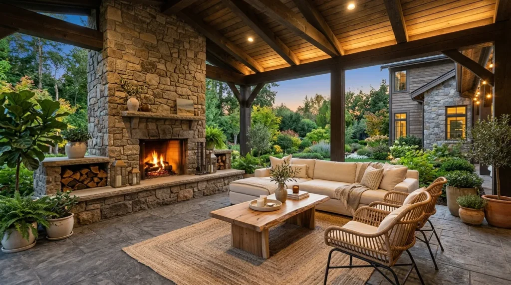 Outdoor Fireplace Wall