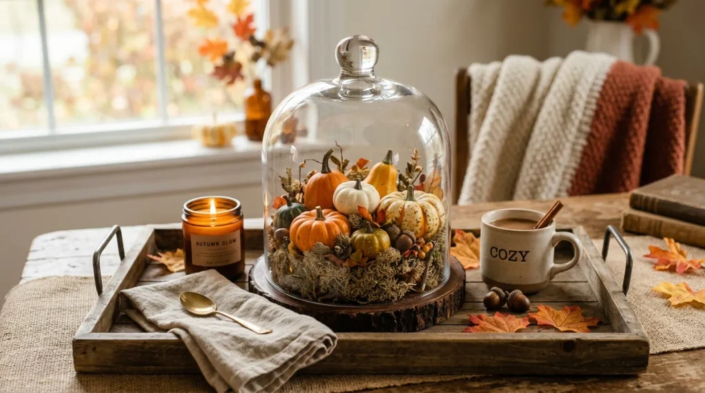 Pumpkin Cloche Display