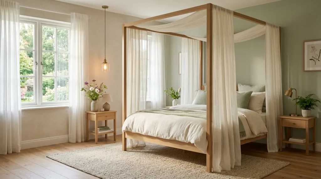 Sage Green Canopy Bed