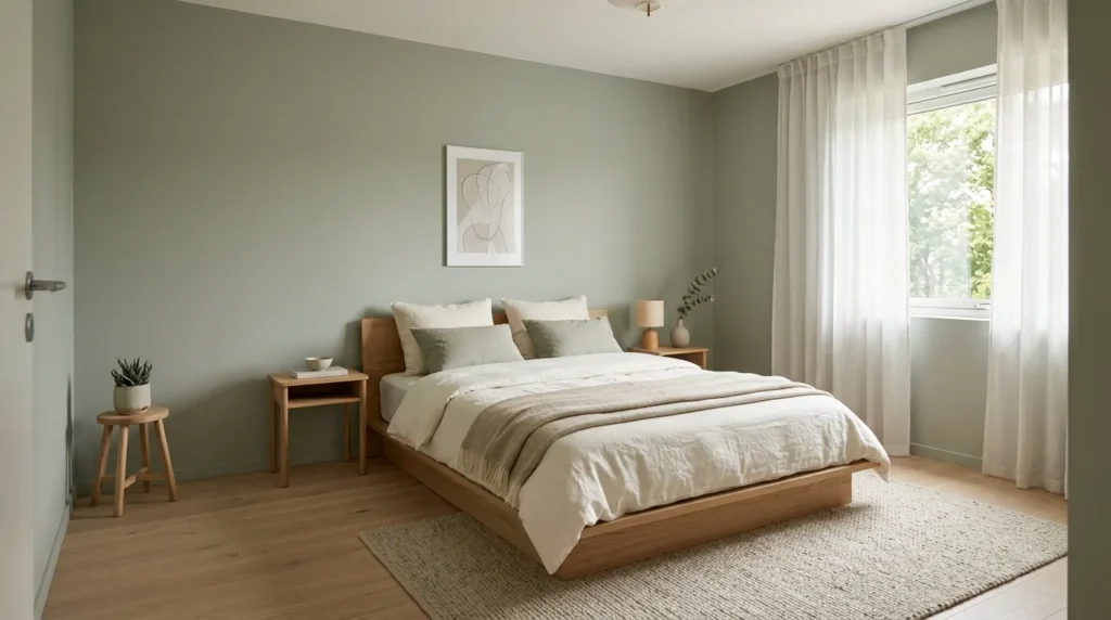 Sage Minimalist Bedroom