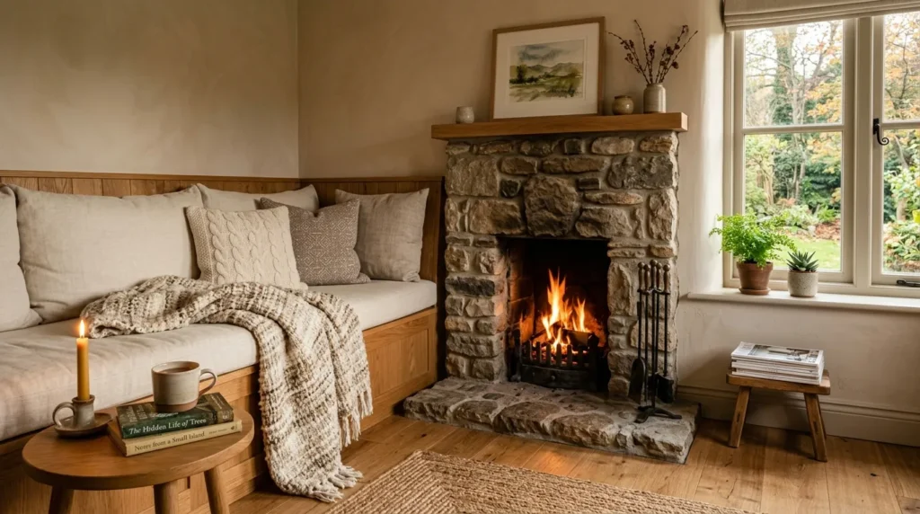 Stone Fireplace Nook
