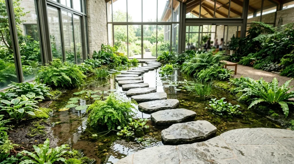 Stone Path Pond Walkway