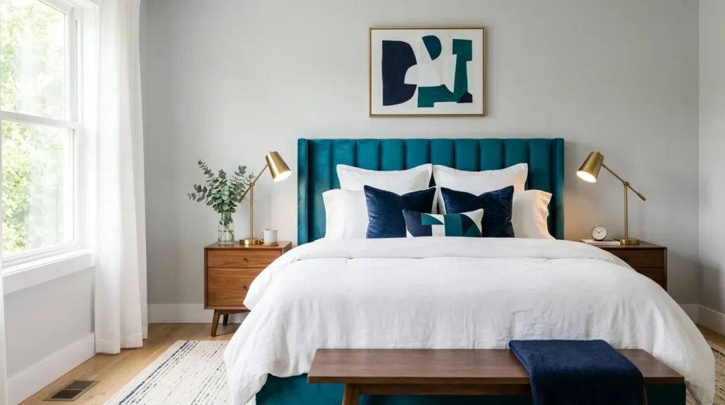 Teal Headboard Statement