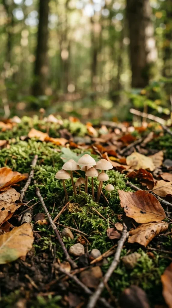 Woodland Mushroom Scene