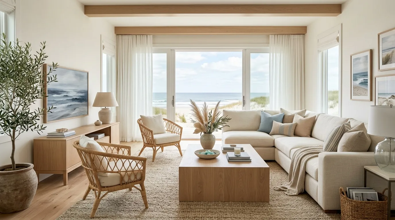 contemporary coastal living room