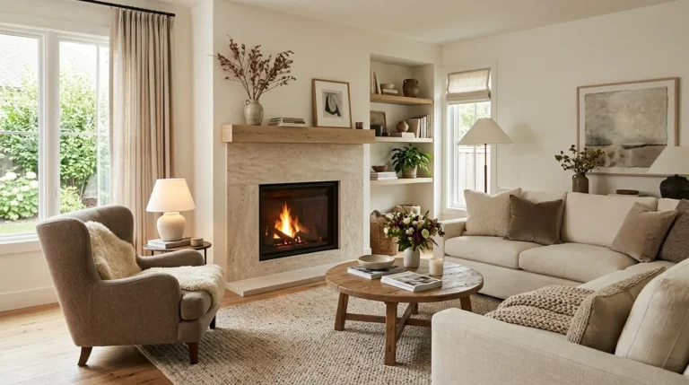 corner fireplace