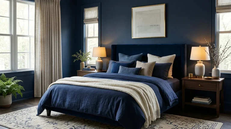 dark blue bedrooms