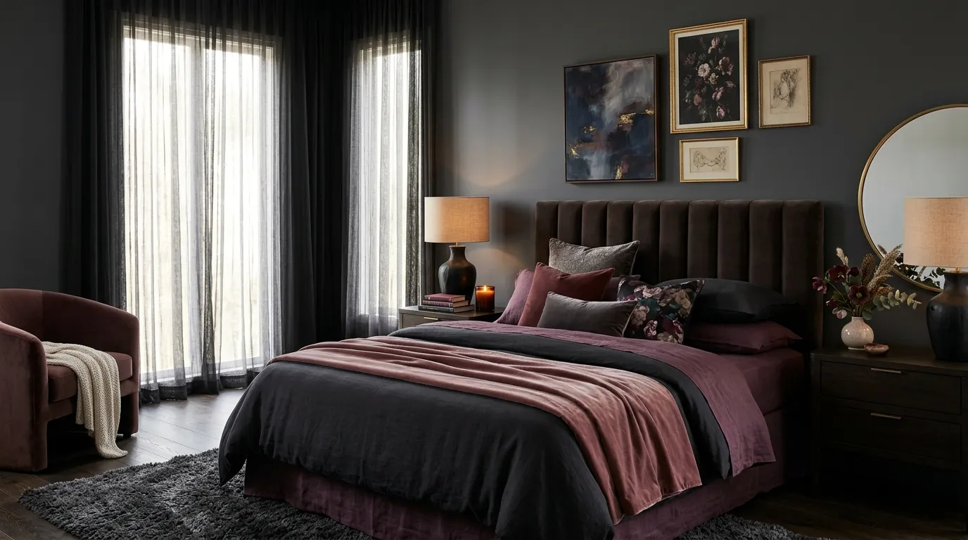 dark feminine bedroom