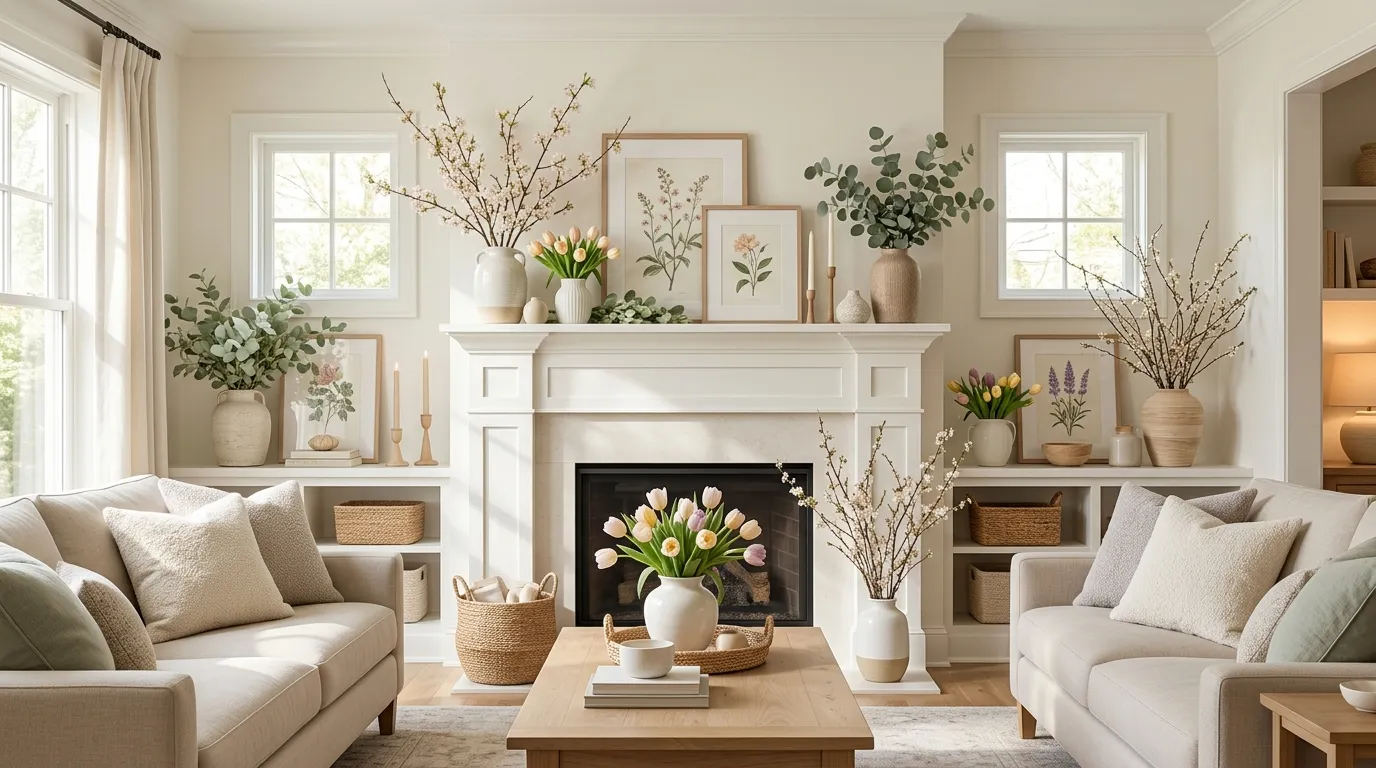 spring mantel decor ideas