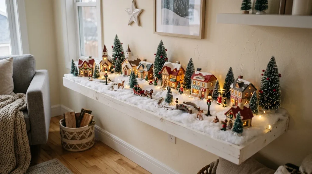 Snowy Village Shelf