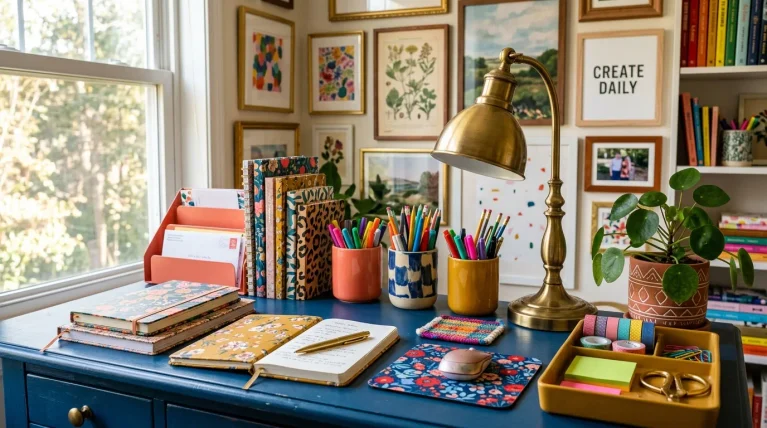 maximalist home office decor
