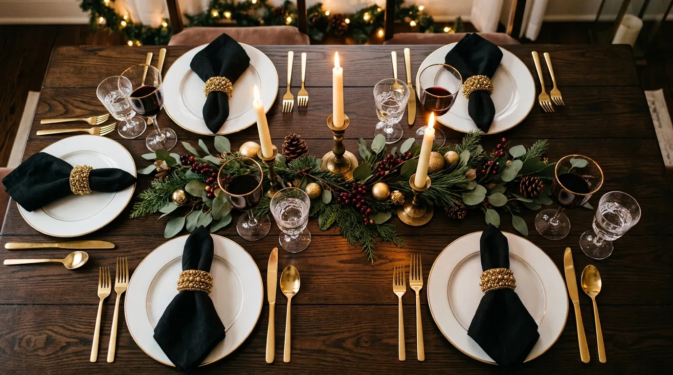 Black Gold Ornament Clusters