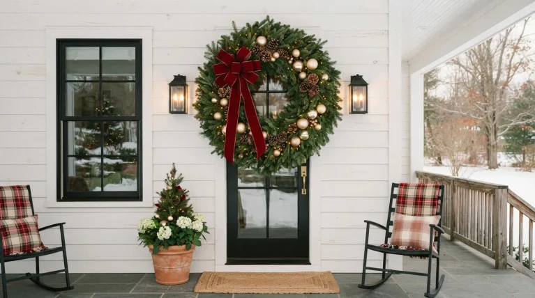 front porch christmas decor