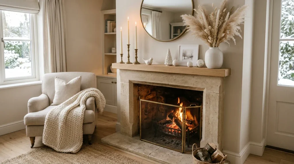 Cream Mantel Styling